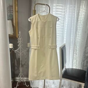 Vintage Cream Sleeveless Mini Dress